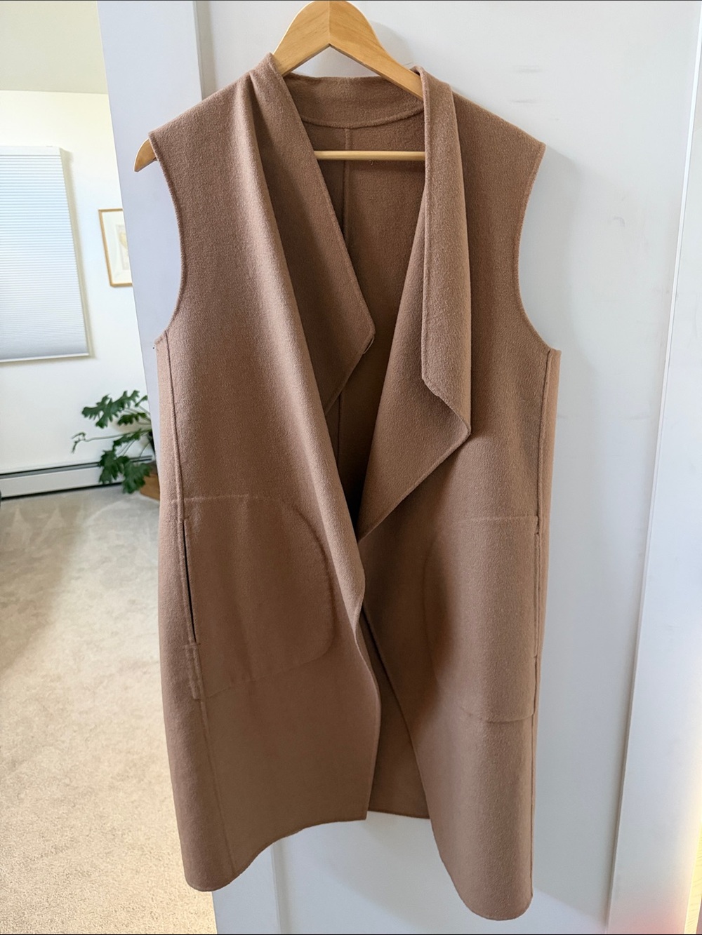 Nordstrom Sleeveless Long Draped Vest in Camel
